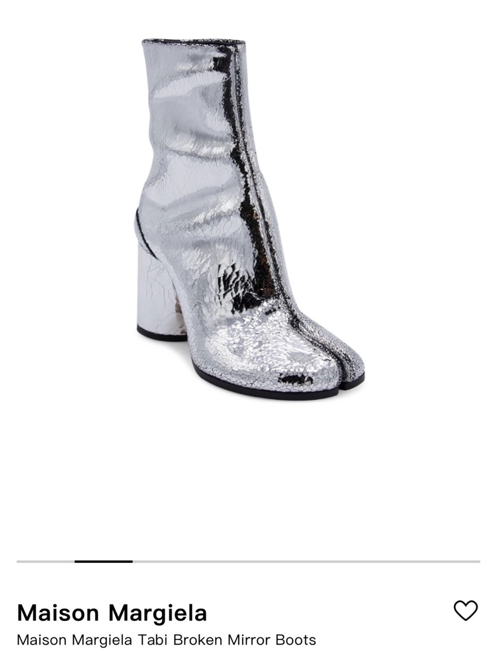 Maison Martin Margiela Silver Tabi Split-Toe Ankle Boots